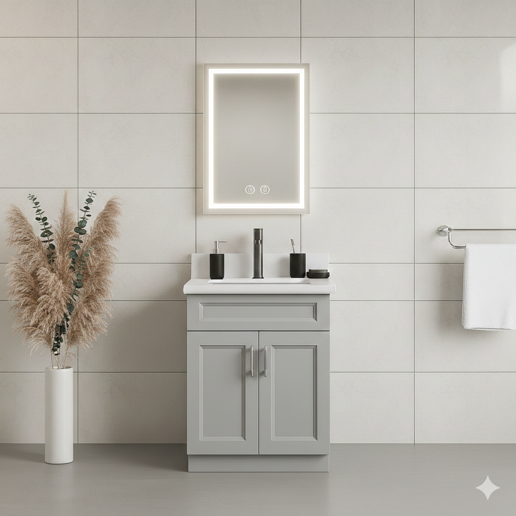 24" Solid Wood Vanity - 2 Doors