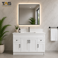 54" HDF Vanity with Quartz Top - 4 Drawers