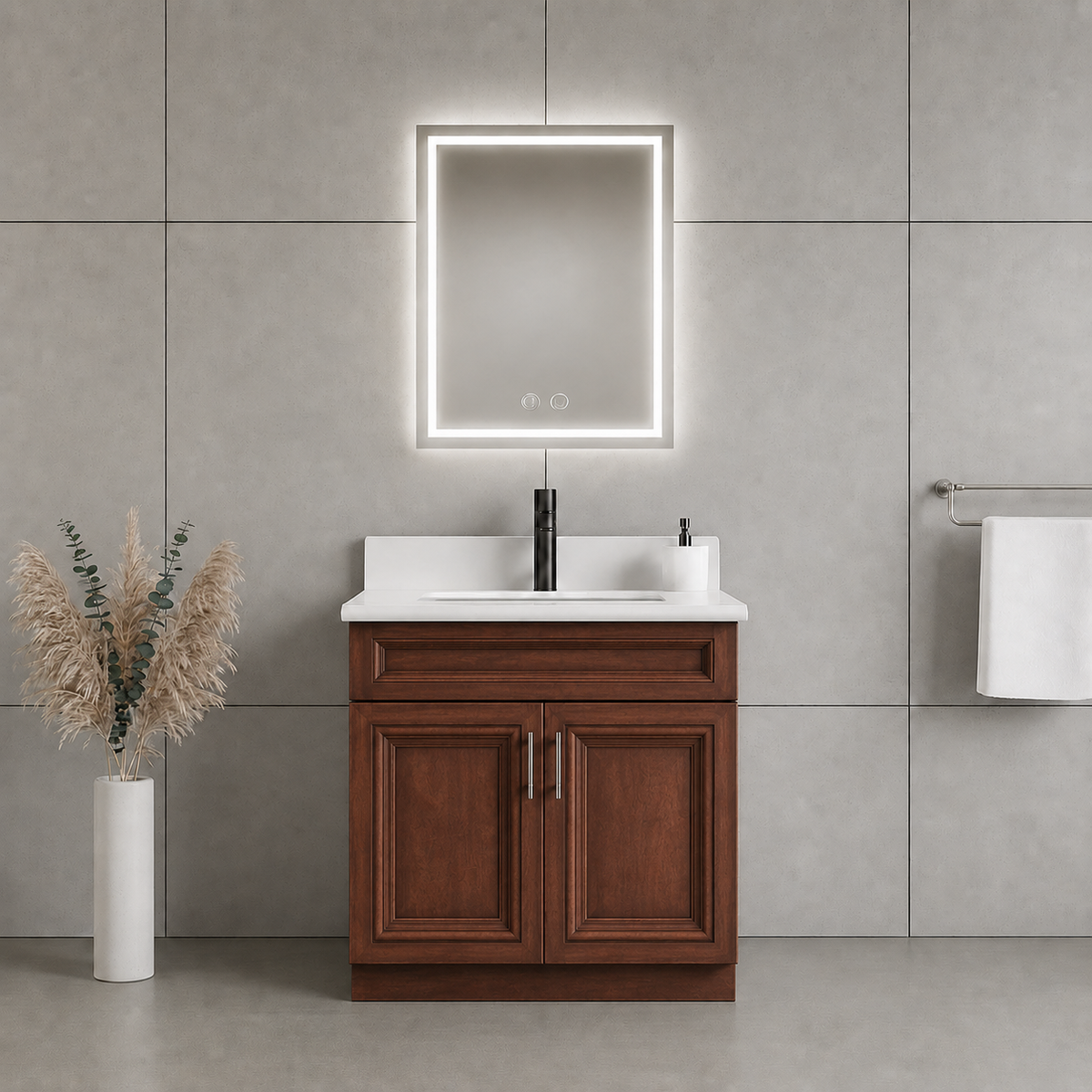 30" Solid Wood Vanity - 2 Doors