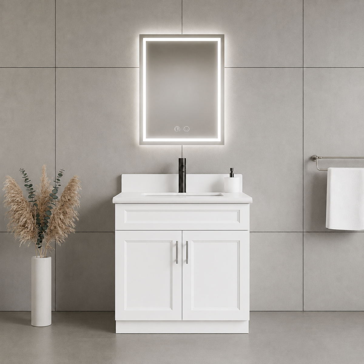 30" Solid Wood Vanity - 2 Doors