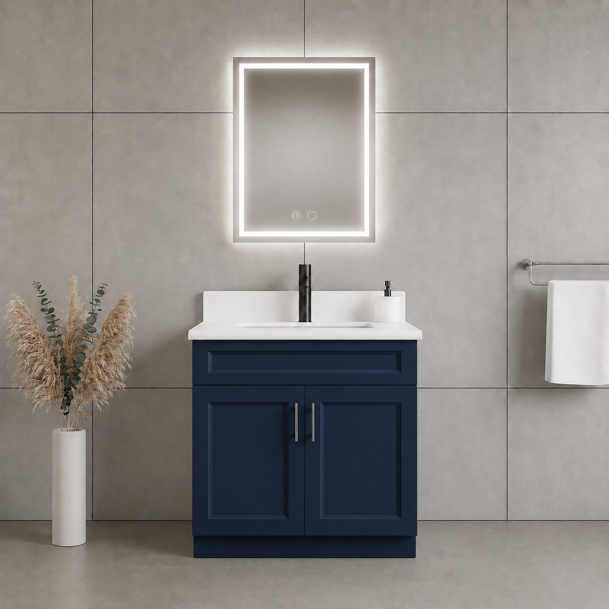 30" Solid Wood Vanity - 2 Doors