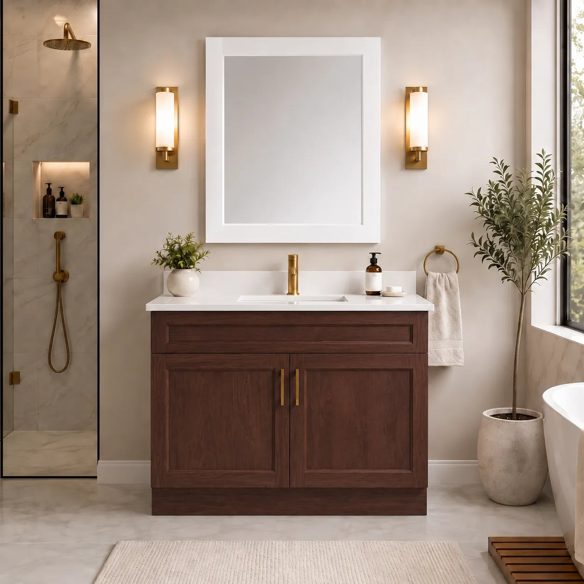 36" Solid Wood Vanity - 2 Doors