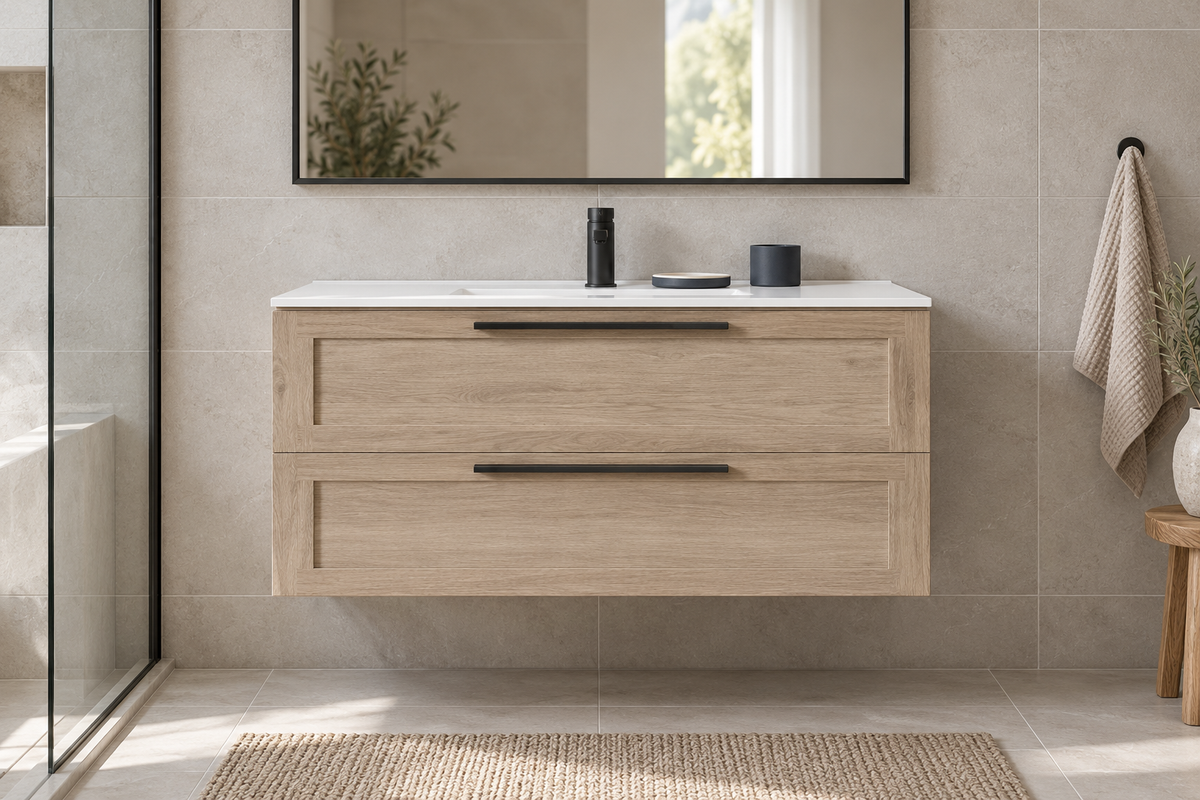 TC-WMSN-24 Floating Vanity - Slim Natural wood [24"W,17"H18"D]