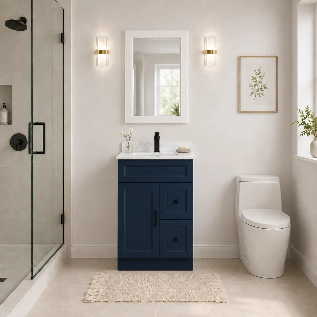 24" Solid Wood Vanity - 2 Doors