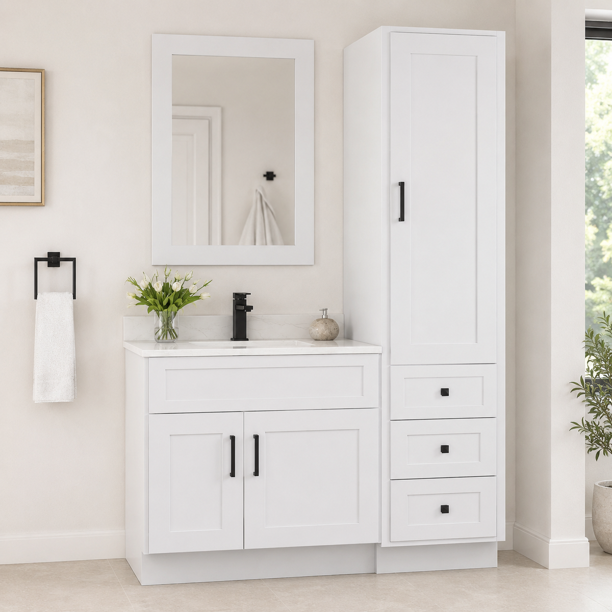 18" Linen Cabinet/Tower 3 drawer