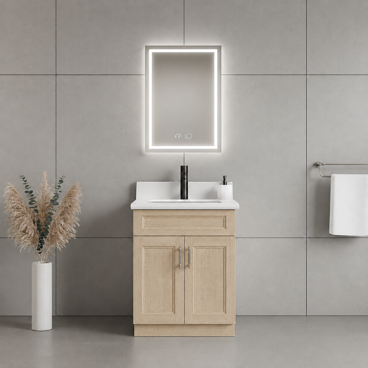 24" Solid Wood Vanity - 2 Doors