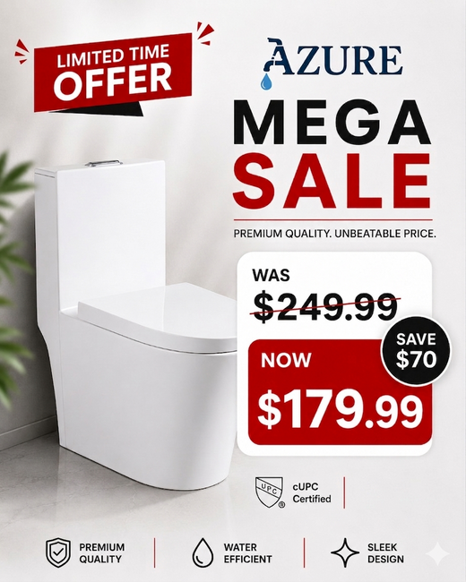 Azure Sira - One Piece Toilet with Elongated Bowl