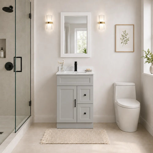 24" Solid Wood Vanity - 2 Doors