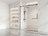 AZURE Frameless Shower Glass Door – Brushed Gold (60x78)