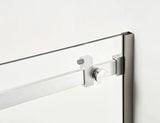 AZURE Frameless Shower Glass Door – Brushed Nickel (60x78)