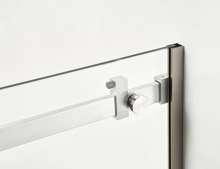 AZURE Frameless Shower Glass Door – Brushed Nickel (60x78)