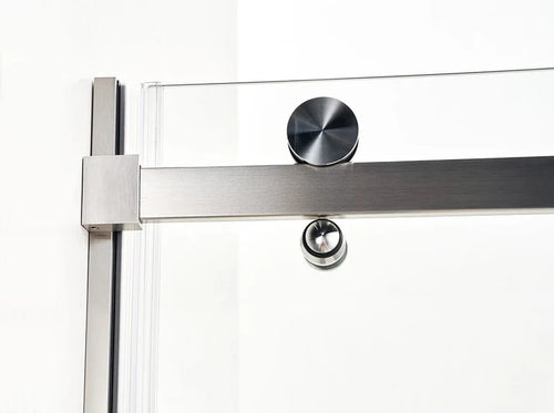 AZURE Frameless Shower Glass Door – Brushed Nickel (60x78)