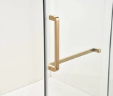 AZURE Frameless Shower Glass Door – Brushed Gold (60x78)