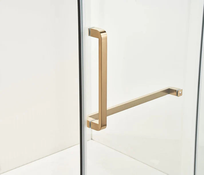 AZURE Frameless Shower Glass Door – Brushed Gold (60x78)