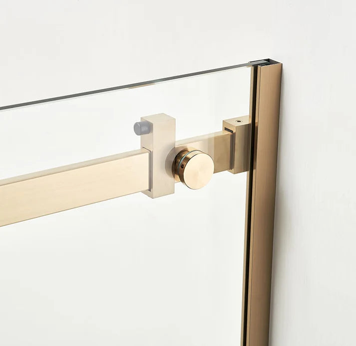 AZURE Frameless Shower Glass Door – Brushed Gold (60x78)