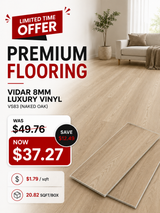 Vidar 8mm Luxury Vinyl - VS83 (NAKED OAK) @ $1.79/sqft - 20.82 sqft/box
