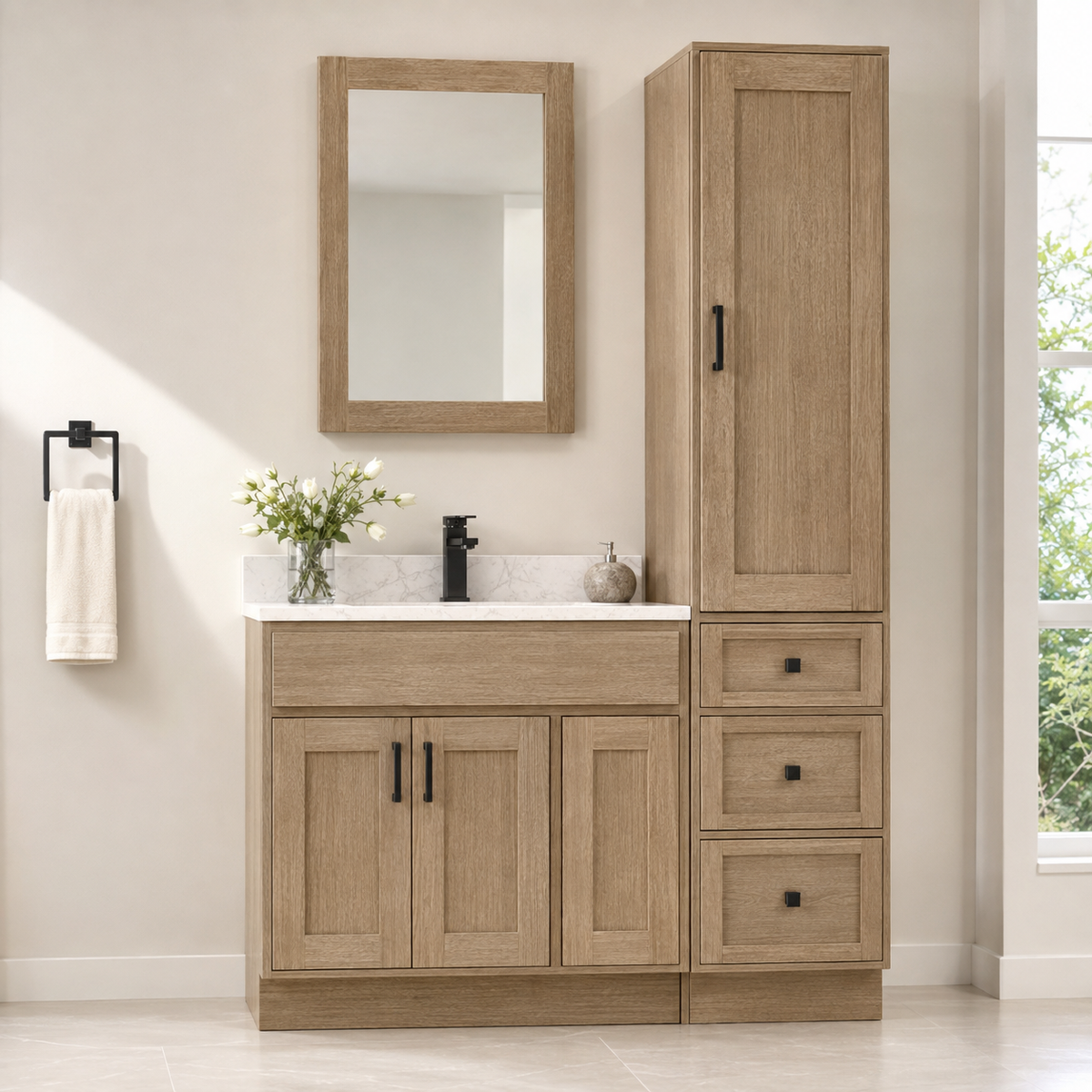18" Linen Cabinet/Tower 3 drawer