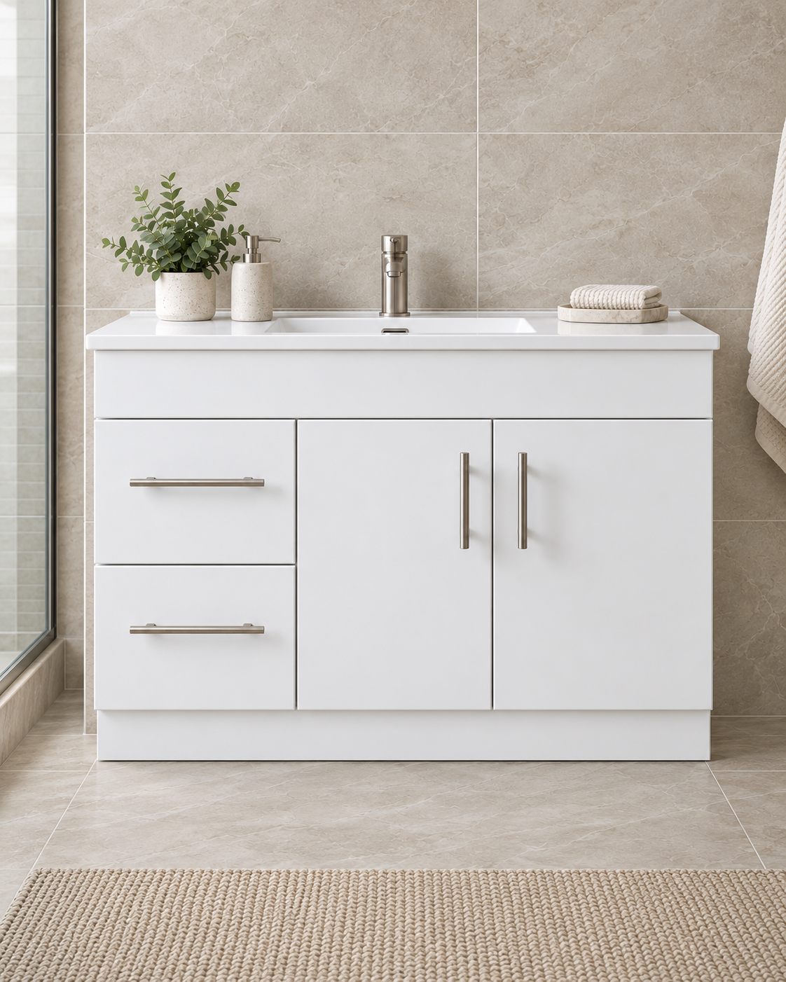 TC-2401-36W Floating Vanity - White/Grey [36"W, 34"H, 18"D]