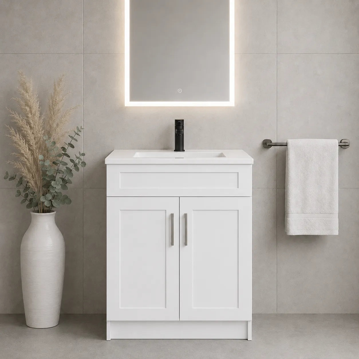 24" Solid Wood Vanity - 2 Doors