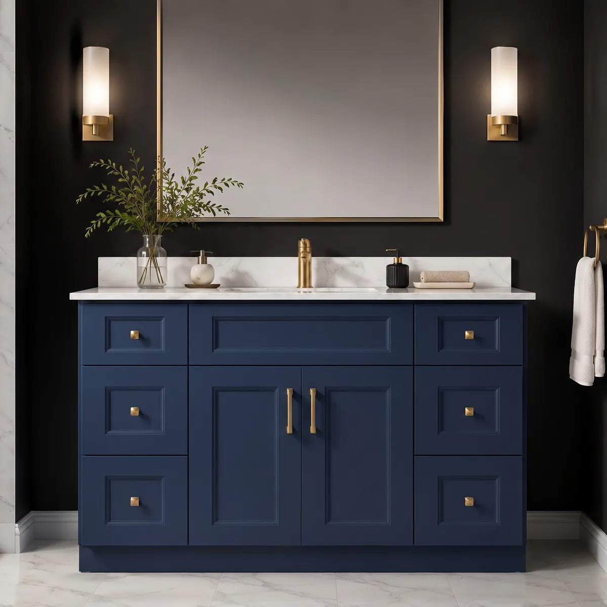 48" Solid Wood Vanity - 6 Drawers
