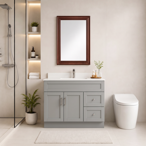 42"  Solid Wood Vanity - 2 Drawers Right